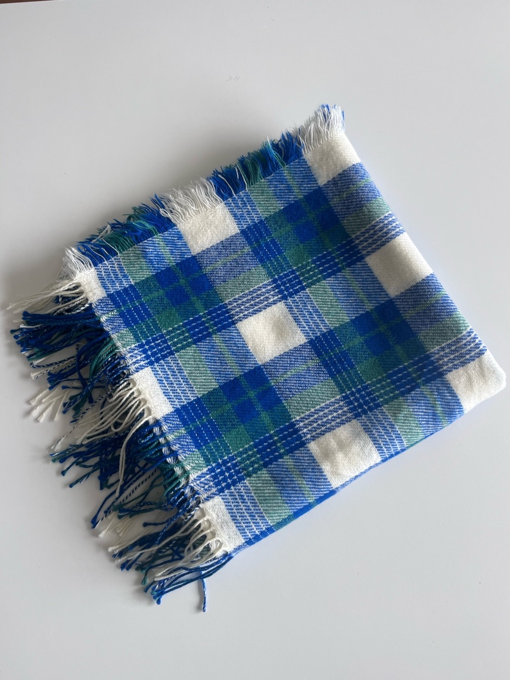 Madewell Blue/Green Plaid Cozyweave Scarf